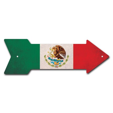 Signmission Mexico Flag 2 Arrow Sign Funny Home Decor 36in Wide P-ARROW12-999747